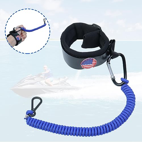 Boat Kill Switch Lanyards with Wrist Strap - Fit for Mercruiser - Black & Blue