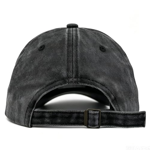 Embroidered Baseball Cap for Men Women - Pirate Skull Washed Black Variation