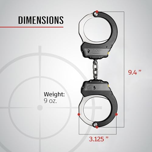 Grey ASP Identifier Keyless Double-Lock Handcuffs with Chain - Forged Aluminum Frame