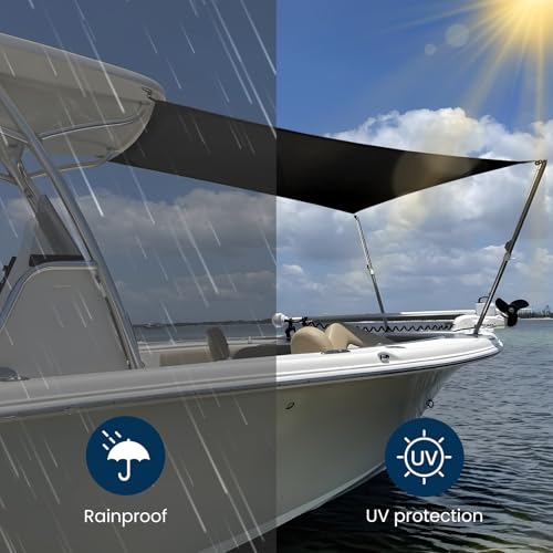 asdmm Boat T-Top Sunshade Fabric Size C, 600D Waterproof Canopy (Rods Not Included)