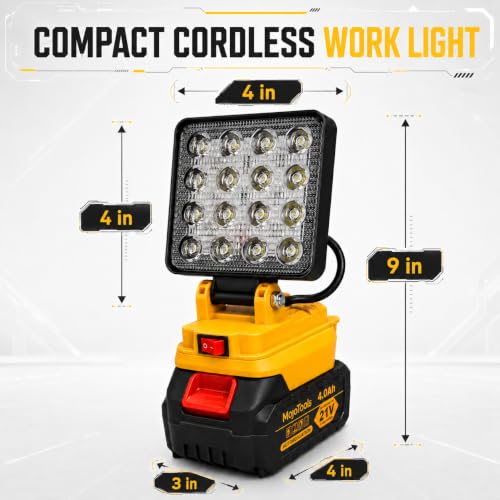 21V Cordless Camping Fan & LED Work Light Combo Kit - Yellow Black Fan Light Set