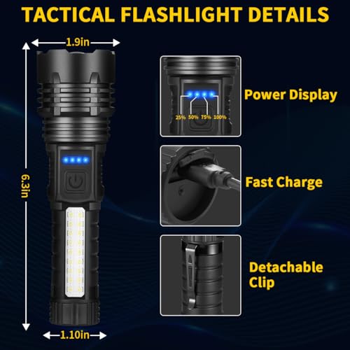 Rechargeable LED Flashlights 4 Pack High Lumens Emergency & Camping Light