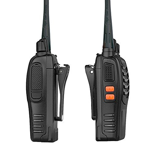 Walkie Talkies 10 Pack Long Range Two-Way Radio UHF with Earpiece and Rechargeable Batteries - Black Variation
