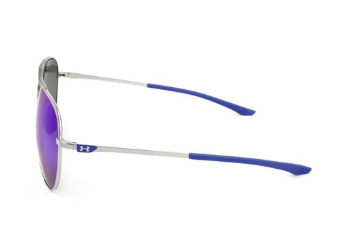 UA Unisex UA Instinct Sunglasses, Matte Palladium Frame w/ Blue Mirror Lenses