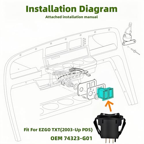 EZGO TXT PDS Forward Reverse Switch Replacement 2003-Up - OEM 74323-G01