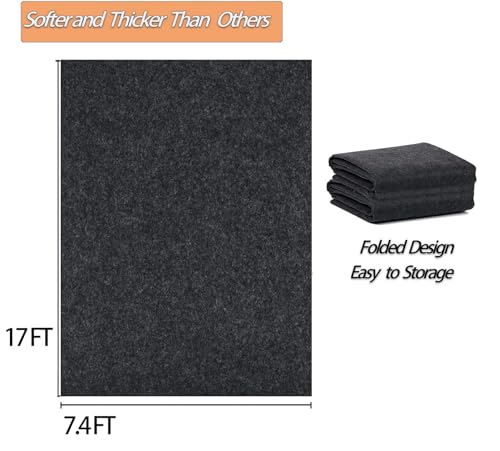 17 x 7.4 FT Garage Floor Mat Oil Spill Protector Weather-Resistant Backing