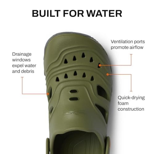 SITKA Ranger Camp Water Shoes for Men - Lightweight Foam Water Sports Footwear, Pine Green 10