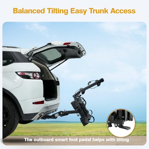Iron Deer Foldable Ebike Bike Rack with Ramp - 200 lbs Capacity for Fat Tire & Electric Bikes