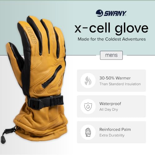 Men's Winter Leather Gloves Large Black - Moisture-Wicking & Warm