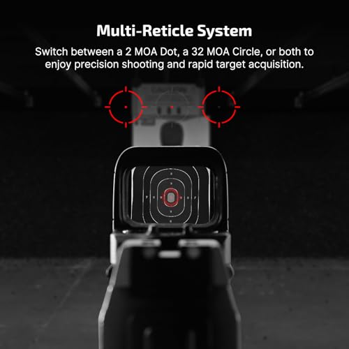 OSIGHT S Red Dot Sight Black 2-32 MOA Multi-Reticle RMSc Footprint Enclosed Optic