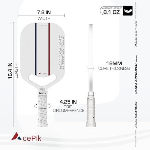 Acepik T700 Carbon Fiber Pickleball Paddle - Lightweight, USAPA Approved