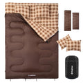 KingCamp Double Sleeping Bag for Adults - Queen Size, Coffee, 2 Person