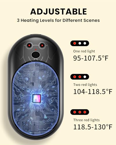 Rechargeable Hand Warmers 2 Pack Grey - Portable Battery Operated Outdoor Heating