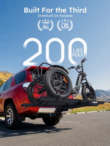 200 lbs Heavy-Duty Hitch Mount Trike Rack with 3 Ramps for Electric Tricycles