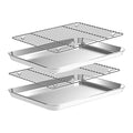 12 Inch Baking Sheet with Cooling Wire Rack Set - Stainless Steel, 4 Pieces