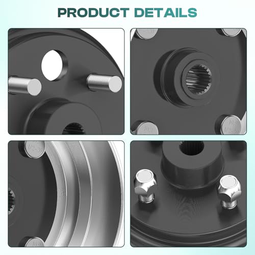 Drive-Up Golf Cart Brake Drum Hub Assembly for EZGO TXT Electric 1982+ - 2 Pack, Includes Variation