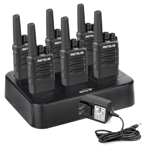 Retevis RT68 Walkie Talkies Long Range with Earpiece & 6-Pack Charger