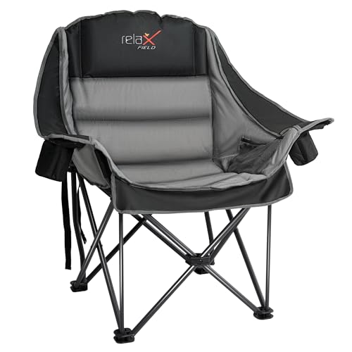Oversized Camping Chair with Cup Holder 500LBS - Black, 1PC