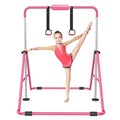 Pink Adjustable Kids Gymnastics Bar for Home, Foldable & Stable Training Equipment