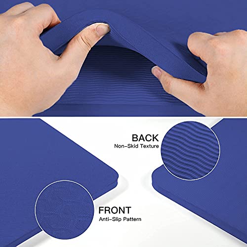 Blue 4/5 Inch Thick TPE Yoga Mat - Non-Slip, Extra Support, Large 72" x 32"