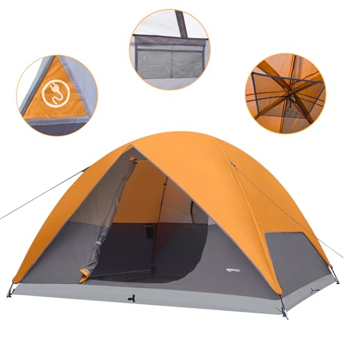 Amazon Basics 6-Person 3-Season Dome Camping Tent with Rainfly