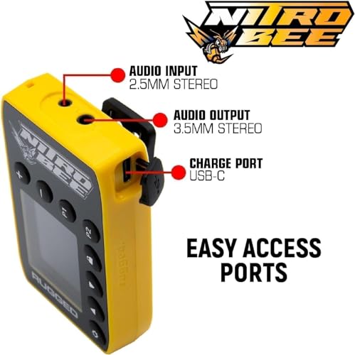UHF Race Receiver with Stereo Earbuds - Rugged Radios Nitro Bee Xtreme