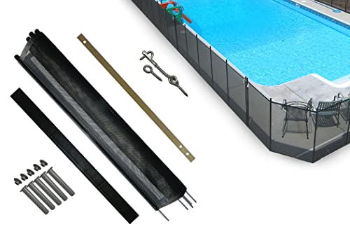 Life Saver Pool Fence DIY Section Kit Black 4x12 Feet Safety Mesh Fence