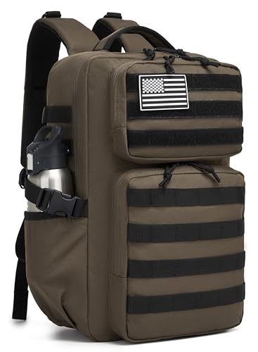 30L Waterproof Tactical Backpack with Molle System - Coffee Variation