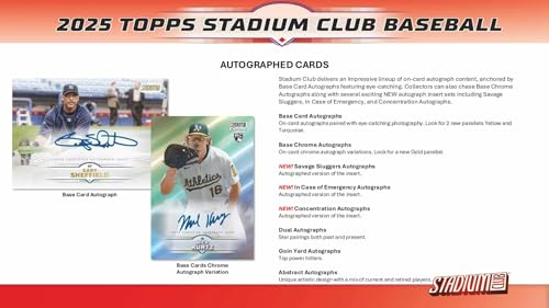 2025 Topps Stadium Club Baseball Mega Trading Card Box with Autographs & Parallels