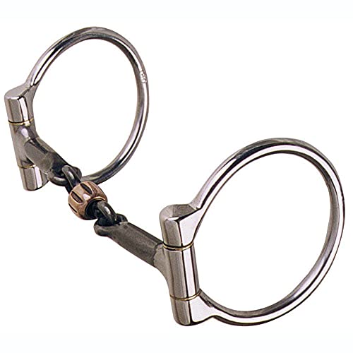 Reinsman Horse Bit 3” Rings, 5” Mouth, Copper Roller, 7/16” 3-Piece