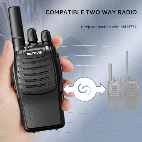 Retevis H777 Walkie Talkies for Adults with Clear Audio, Flashlight, USB-C (No Screen)