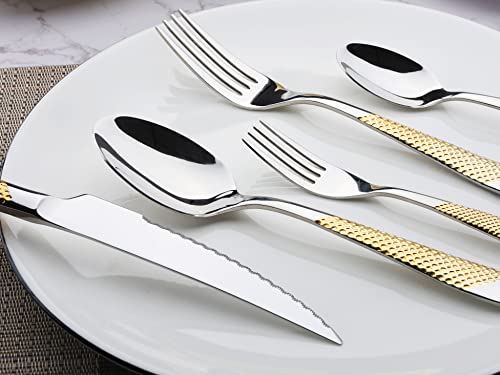 40-Piece Gold Silverware Flatware Set for 8 People - Stainless Steel Cutlery