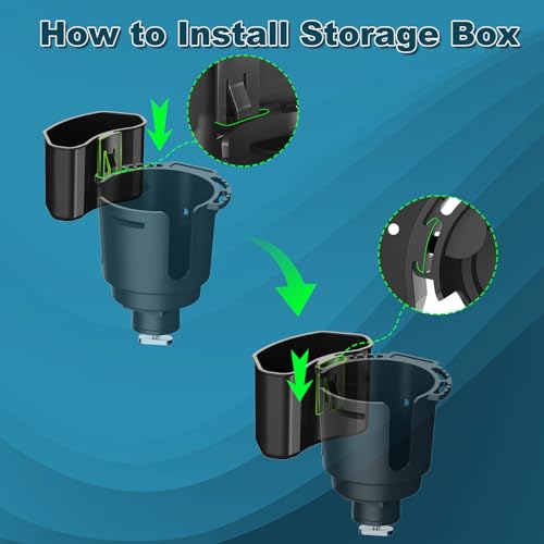 Multi-Functional Kayak Cup Holder with Tool Storage Box - Track Mount, Non-Slip, Durable Boat Gear Organizer