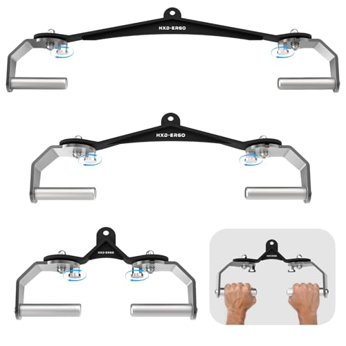 360° Rotating Lat Pulldown Bar Set with 3 Grip Options for Full Body Workout