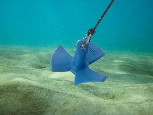 20 lb Blue Marine River Anchor Kit with 50ft Rope for Kayaks, Canoes & Small Boats