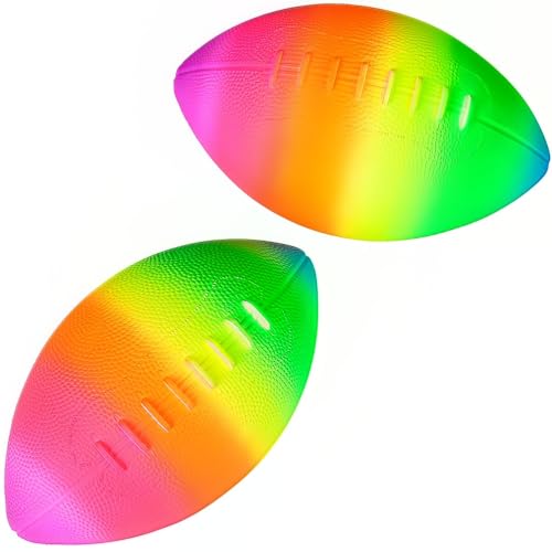Rainbow Football - 9-Inch Colorful Outdoor Soccer Ball for Kids & Parties