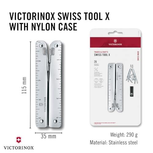 Victorinox Swiss Tool X 26-Function Multi-Tool with Nylon Pouch - Silver, Old Packaging