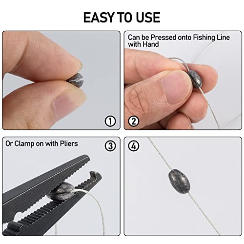 Dr.Fish 100pk Small Oval Split Shot Sinker Clips 1/20oz Fishing Weights