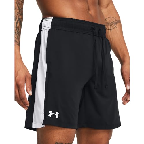 Under Armour Men's Train Stretch 2.0 Shorts XL Black White Performance Activewear