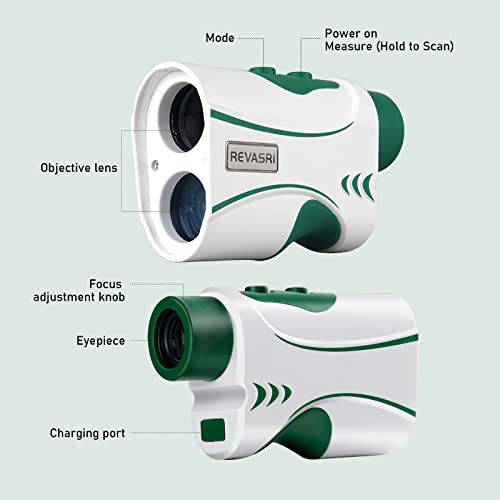 REVASRI Laser Rangefinder for Golf & Disc Golf – 1000 Yards, Slope & Elevation, Rechargeable, Waterproof