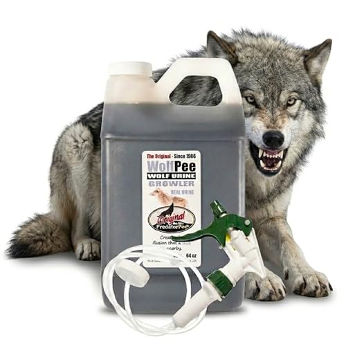 PredatorPee 100% Wolf Urine - Natural Predator Scent for Yard & Garden, 64 oz