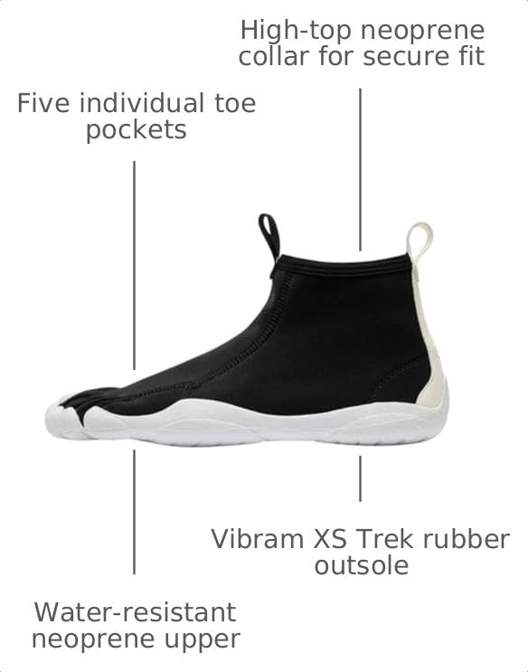 Vibram Men's FiveFingers V-NEOP Casual Barefoot Shoes 12.5-13 Black White