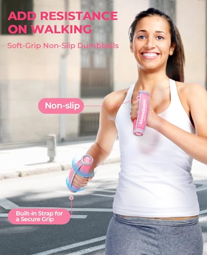 AboveGenius Soft Hand Weights Set - Blue Pink Purple 12LB for Walking & Workout