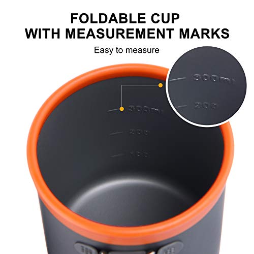 Lightweight Collapsible Travel Coffee Mug with Handle for Hiking Camping