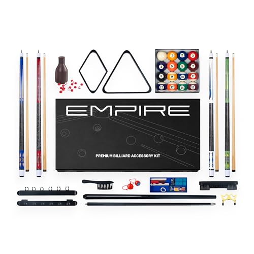 61 Piece Pool Table Accessories Set with Cue Sticks & Balls - All-in-One Billiard Kit for Home & Recreation