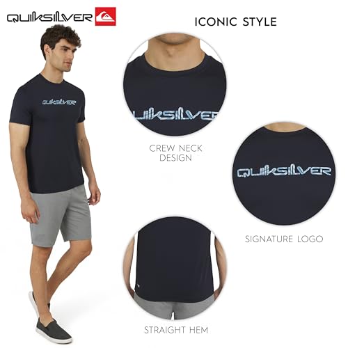 X-Large Men's UPF 50 Sun Protection Short Sleeve Swim Tee Navy