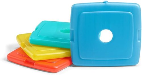 Cool Coolers by Fit & Fresh Slim Ice Packs - Quick Freeze Reusable Cooling Solution | Multi-Colored Design (Pack of 48)
