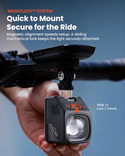 Bike Front Light 1700 Lumens with Glare-Free Beam and Remote Control