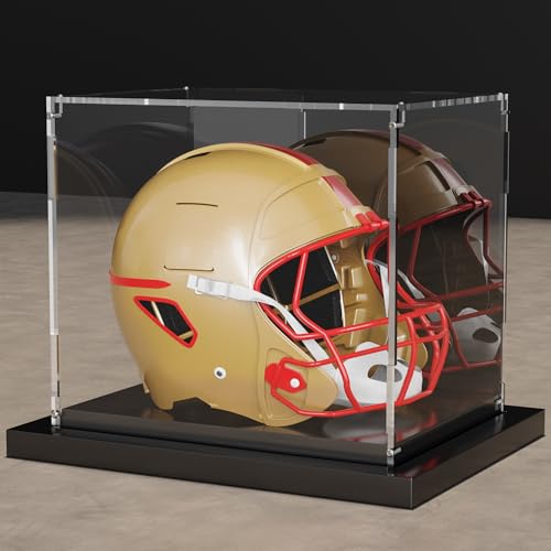 Mini Helmet Display Case with Mirror & Stackable Metal Base - Putros