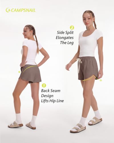 Women's High Waisted Athletic Shorts - Black Workout Casual Lounge Shorts